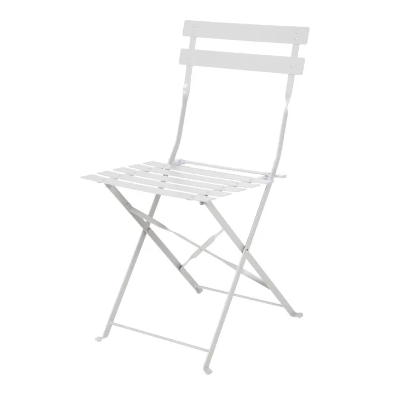 Chaise de terrasse pliantes en acier gris Bolero (lot de 2) Vente Directe