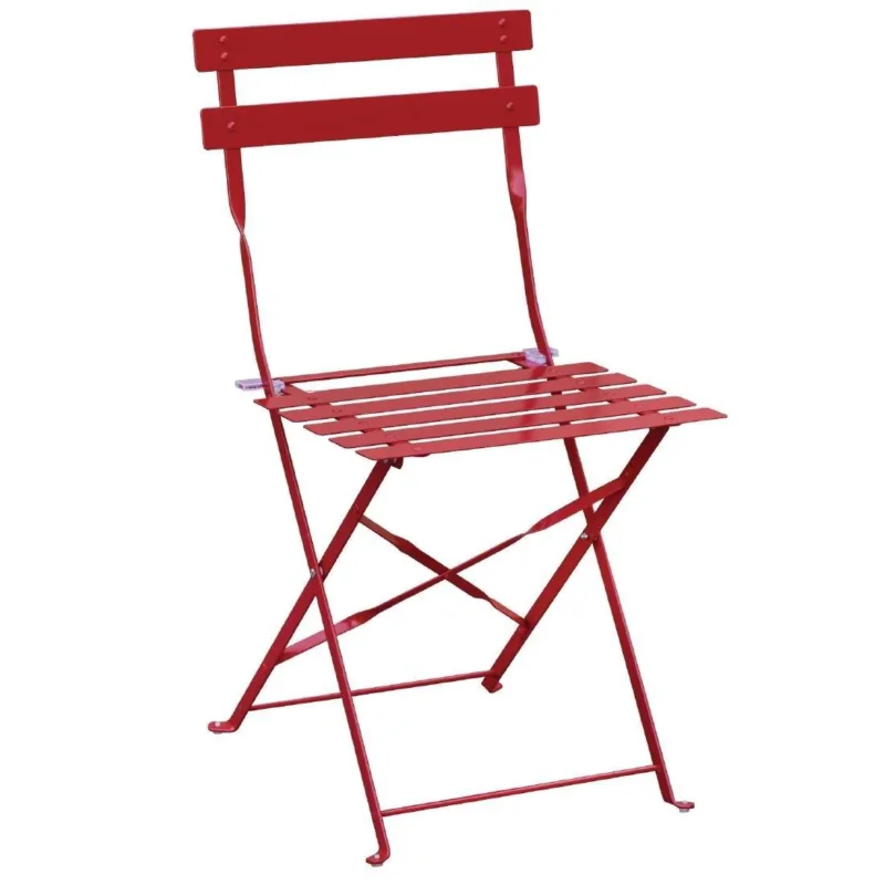 Chaises de terrasse en acier Bolero rouges (Lot de 2) Achat Immédiat