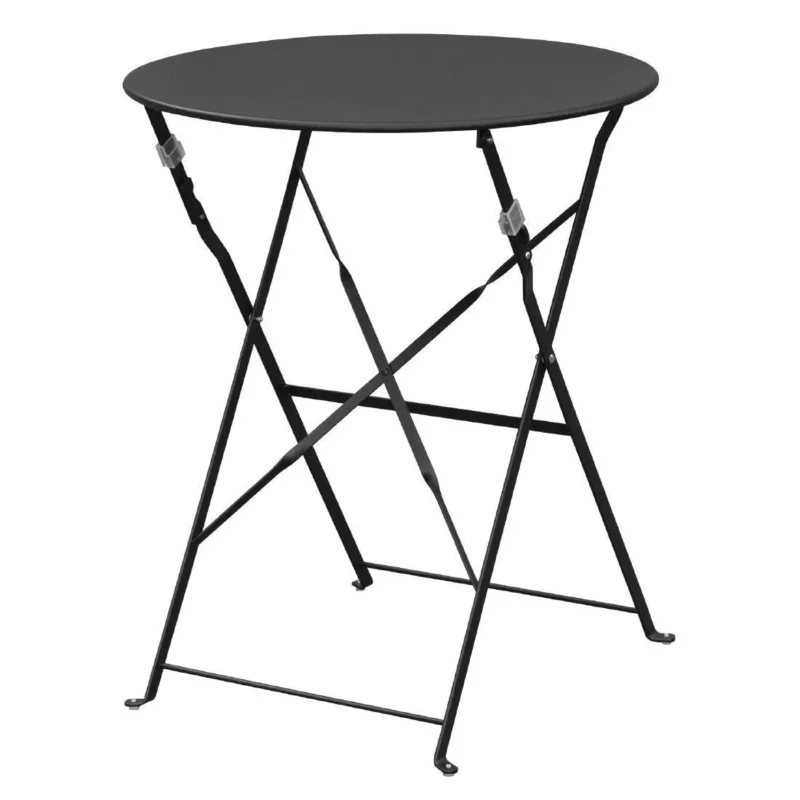 Expédié Aujourd’hui Table de terrasse en acier Bolero noire