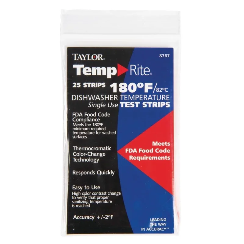 Bandelettes de test de température pour lave-vaisselle (lot de 25) Commander Maintenant