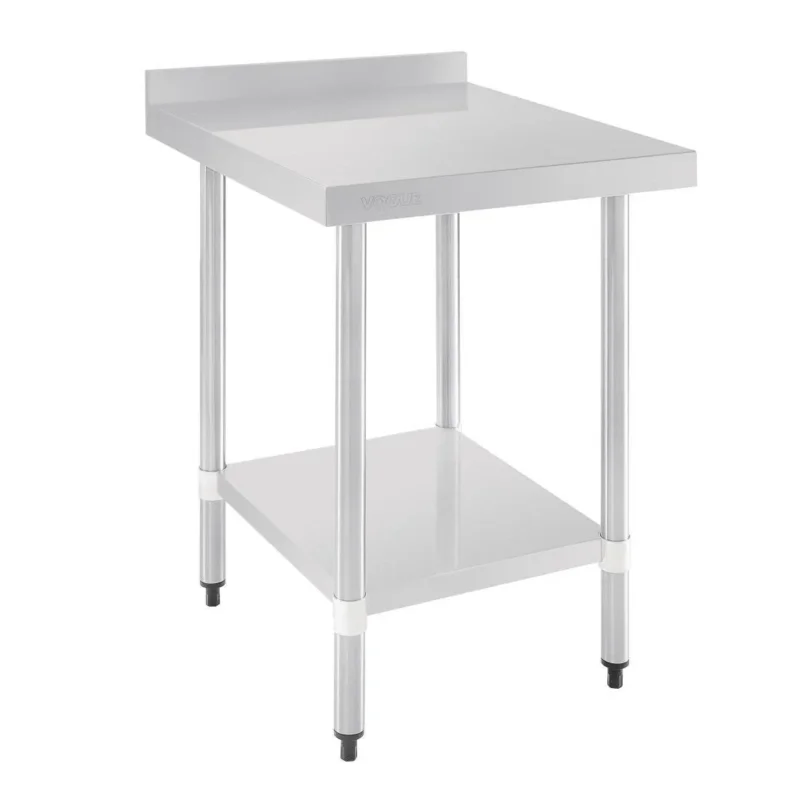 Jusqu’à Épuisement Des Stocks Table en acier inoxydable avec rebord Vogue 600 x 700mm