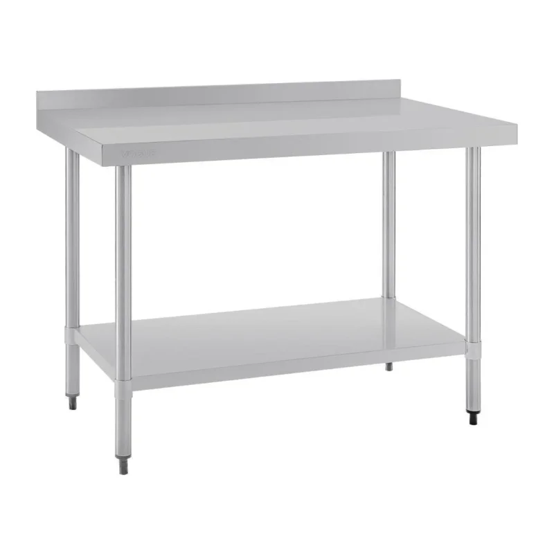 Table en acier inoxydable avec rebord Vogue 1200 x 700mm Meilleure Vente