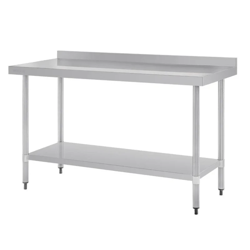 Paiement Sécurisé Table en acier inoxydable avec rebord Vogue 1500 x 700mm