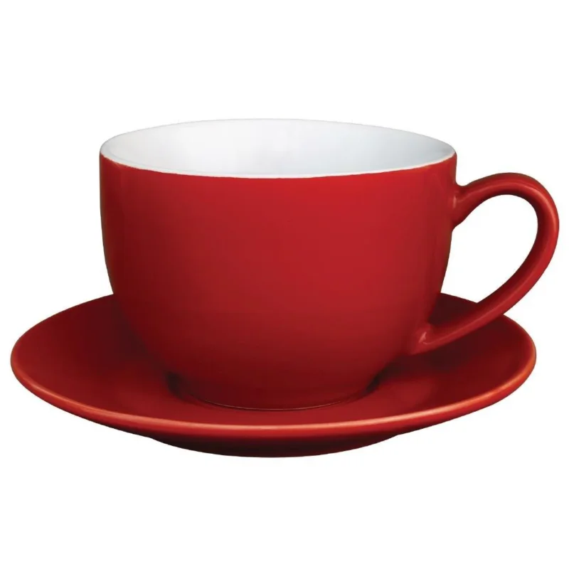 Tasses à cappuccino Olympia Café rouges 340 ml (lot de 12) Meilleur Prix