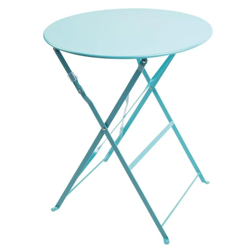 Table de terrasse ronde en acier Bolero bleu turquoise 595mm Promotion Saisonnière