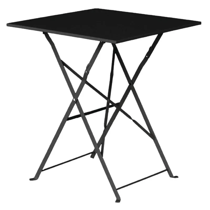 Table de terrasse carrée en acier Bolero noire 600mm Prix Réduit