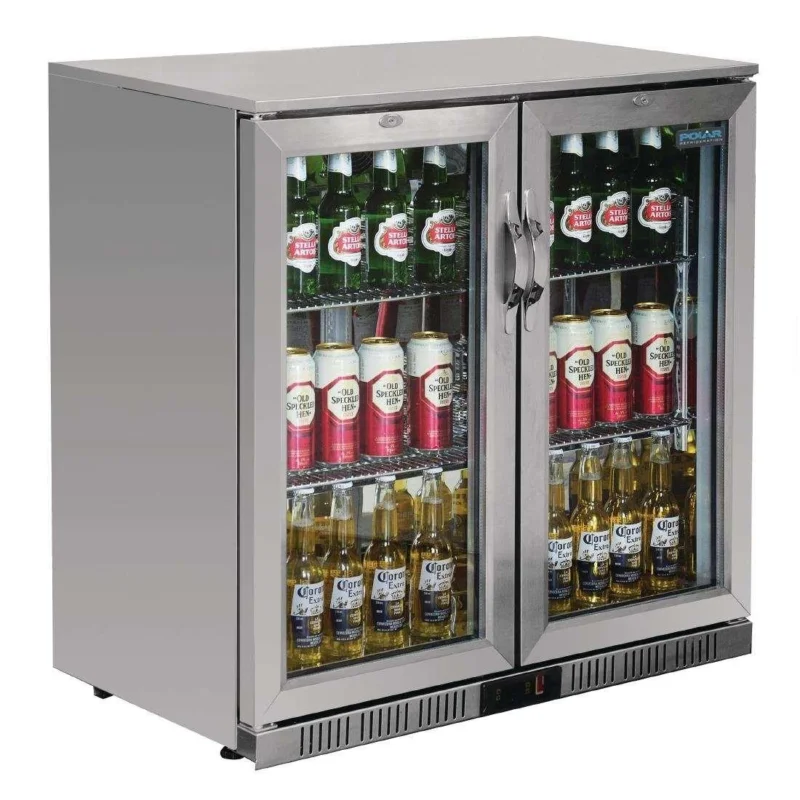 Arrière-bar deux portes pivotantes Polar Série G inox 208L Prix Choc