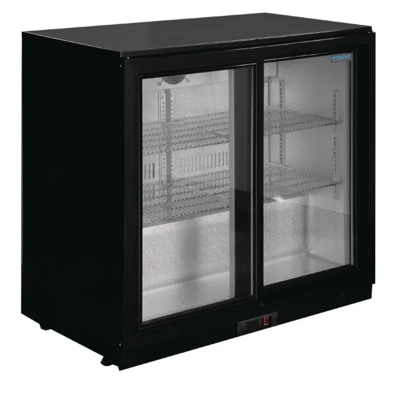 Nouveauté Arrière-bar deux portes coulissantes Polar série G noir 198L