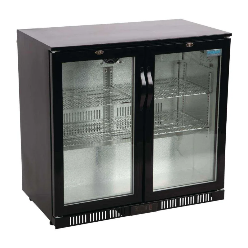 Arrière-bar deux portes pivotantes Polar Série G noir 198L Satisfait Ou Remboursé