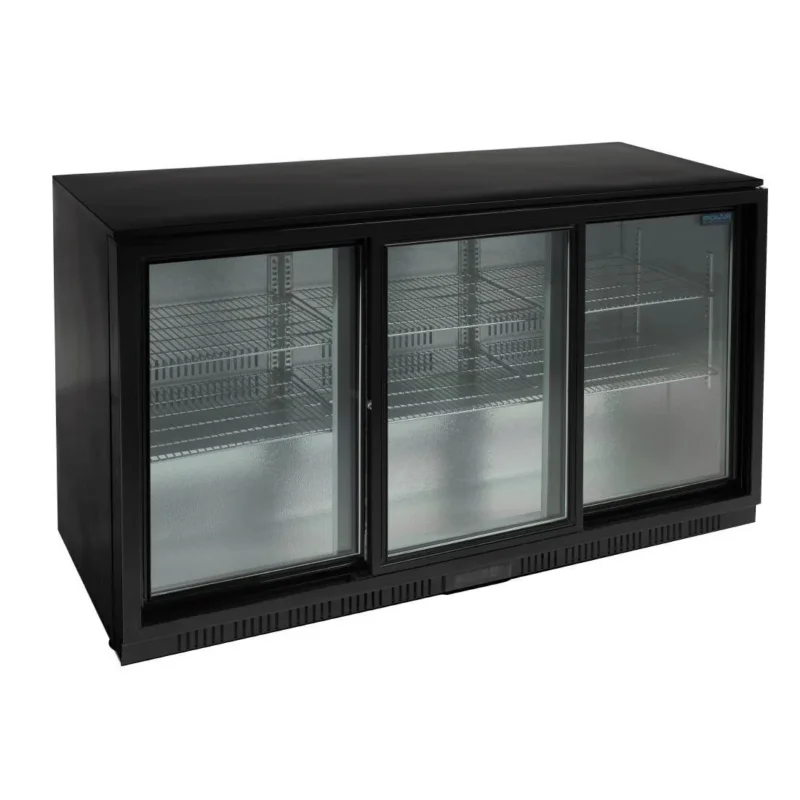 Prix Réduit Arrière-bar trois portes coulissantes Polar Série G noir 320L