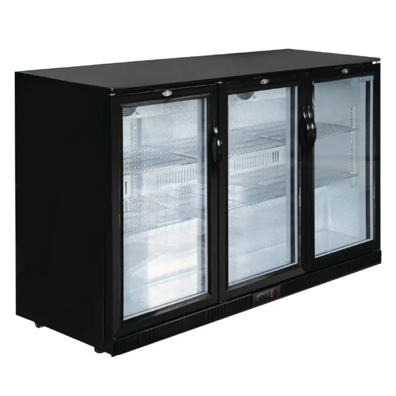 Offre Du Jour Arrière-bar trois portes pivotantes Polar Série G noir 320L