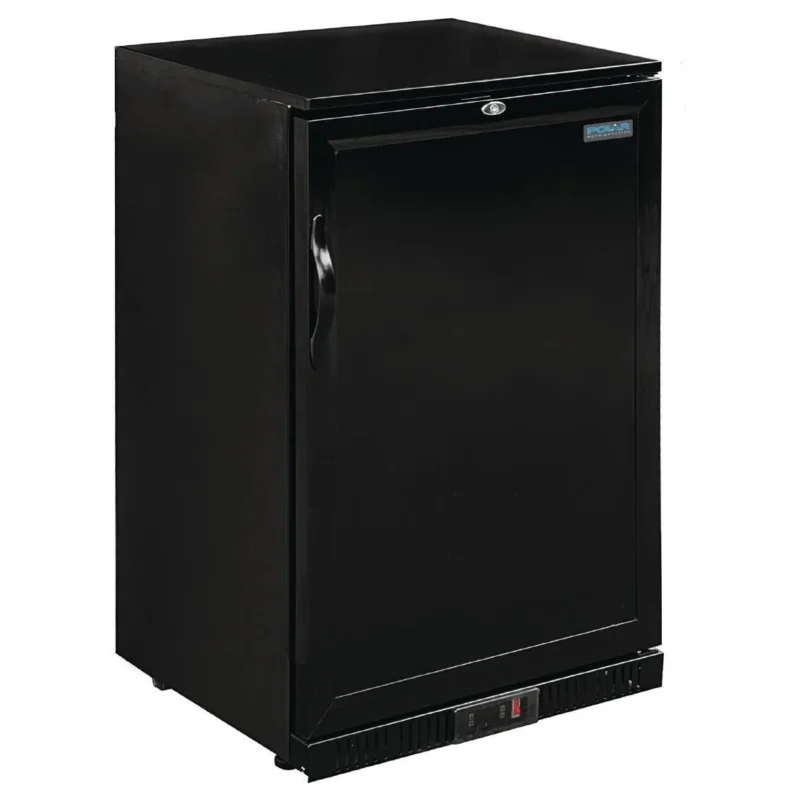 Bon Plan Arrière-bar une porte pleine noir Polar Série G 900mm 138L