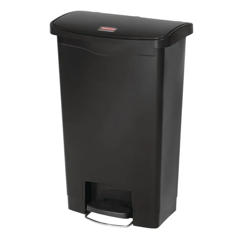 Poubelle à pédale frontale Rubbermaid Slim Jim noire 50L Expédition Rapide