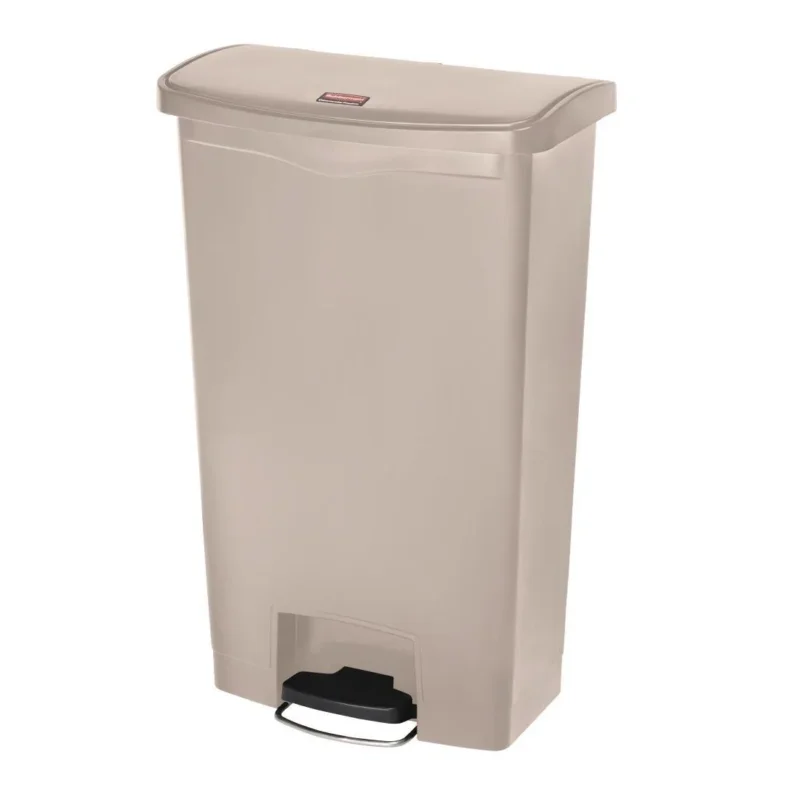 Poubelle à pédale frontale Rubbermaid Slim Jim beige 68L Remise