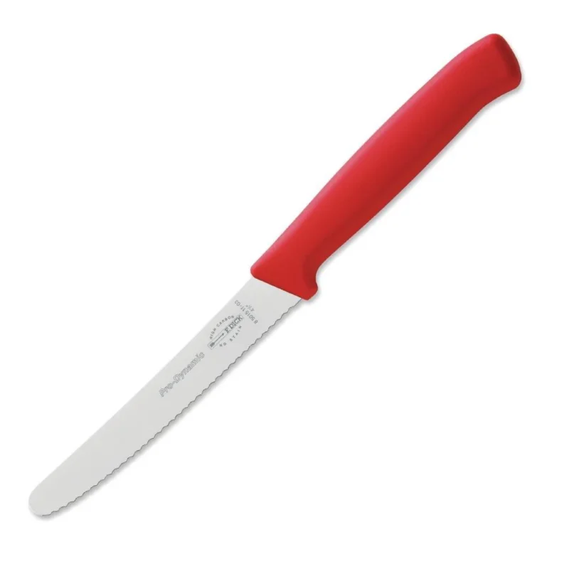 Couteau universel denté Dick Pro Dynamic rouge 11cm Soldes