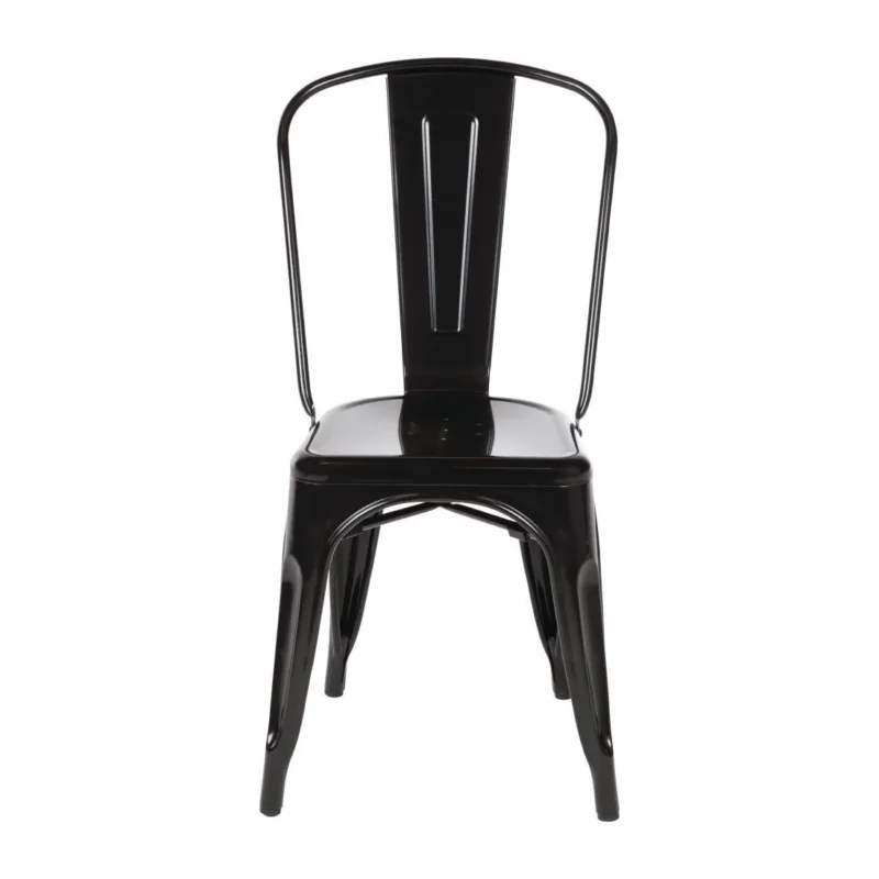 Acheter En Ligne Chaises en acier noir Bolero Bistro (lot de 4)