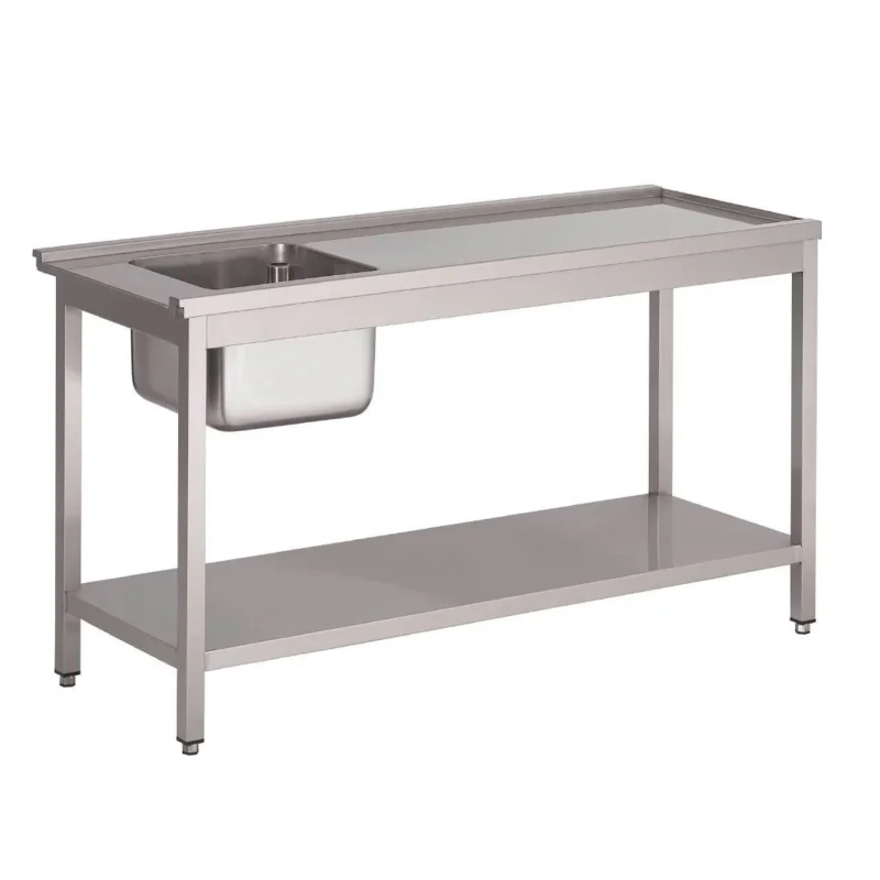 Table de prélavage gauche pour lave-vaisselle à capot GL896 Gastro M 120x59x85cm Certifié
