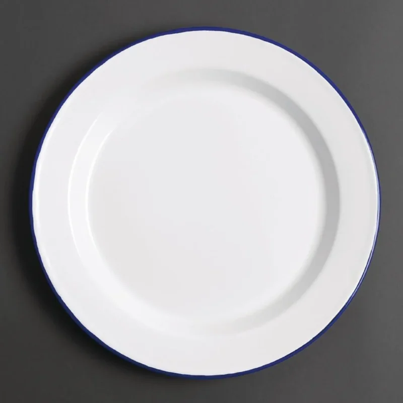 Affaire À Saisir Assiette plate en acier émaillé Olympia 245mm lot de 6