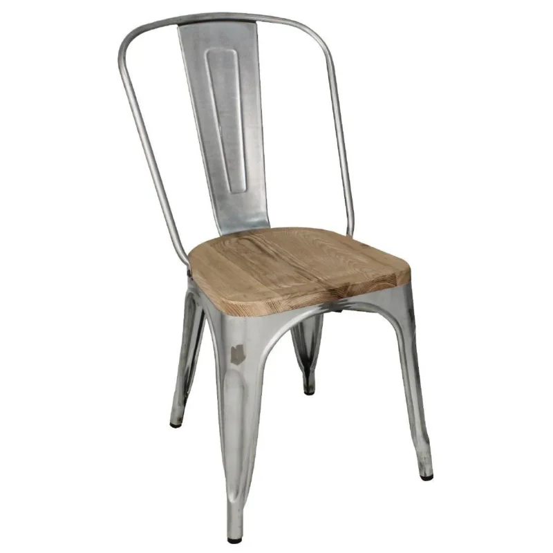 Bon Plan Chaises en acier avec assise en bois Bolero (lot de 4)