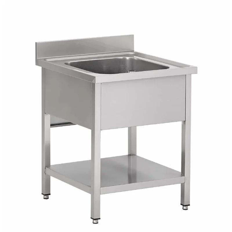 Retour Gratuit Plonge inox avec étagère basse Gastro M 1 bac 70 x 70 x 85 cm