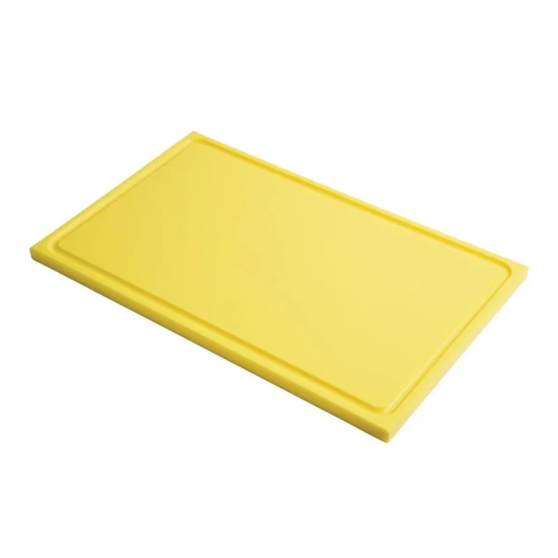 Offre Spéciale Planche à découper avec rigole GN1/1 en polyéthylène haute densité Gastro Mjaune
