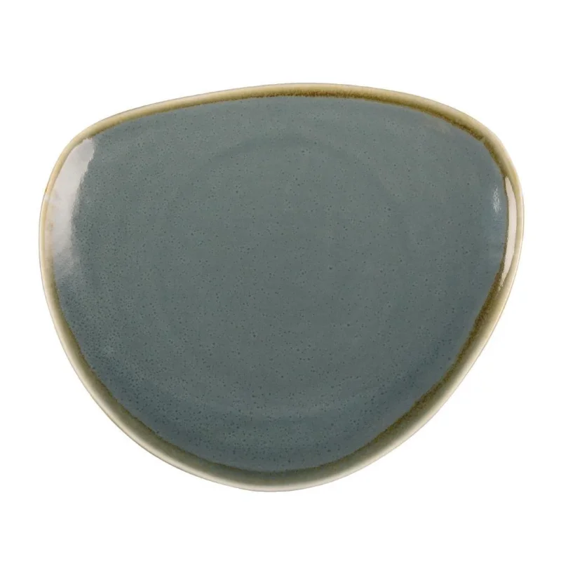 Meilleure Vente Assiettes triangulaires Olympia Kiln 230mm océan (Lot de 6)