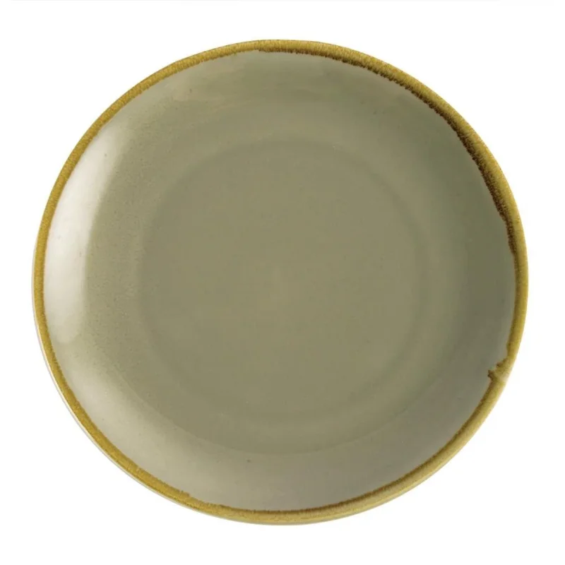 Assiette plate ronde couleur mousse Olympia Kiln 280mm (Lot de 4) Authentique