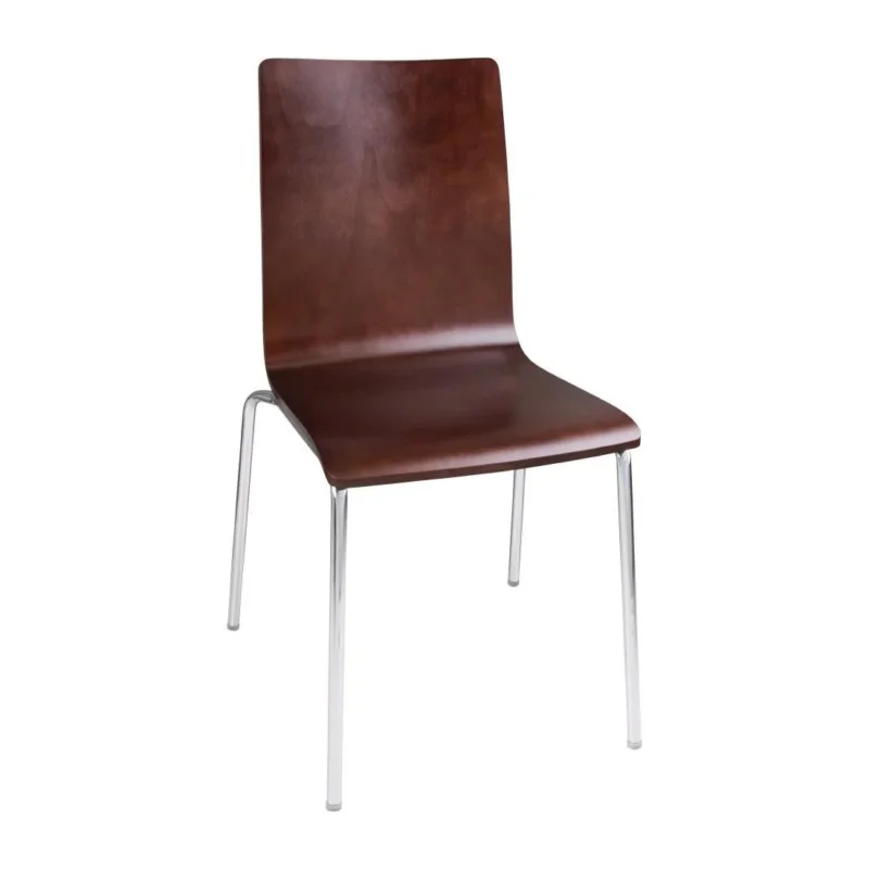 Certifié Chaises dossier carré marron foncé Bolero (lot de 4)