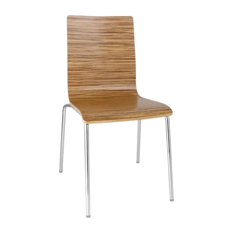Offre Exclusive Chaise dossier carré zebrano Bolero lot de 4