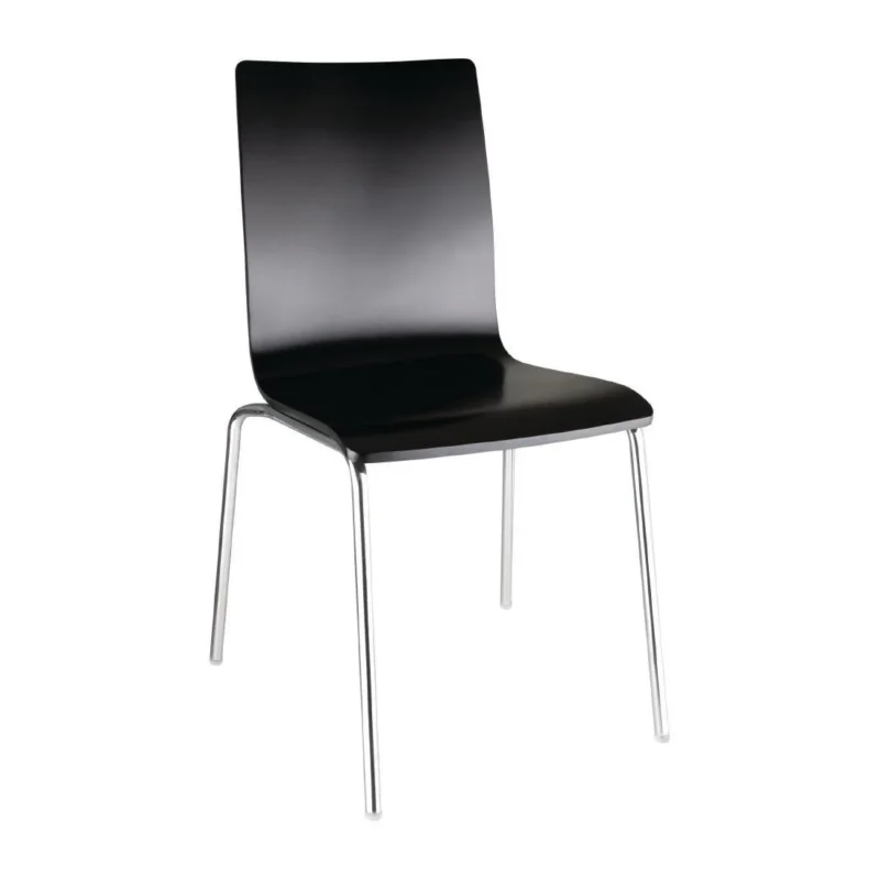 Dernier Modèle Chaise dossier carré noire Bolero lot de 4