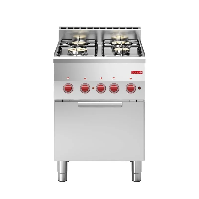 Fourneau 4 Feux Gaz Sur Four Électrique À Convection GN 2/3 600 Top Vente