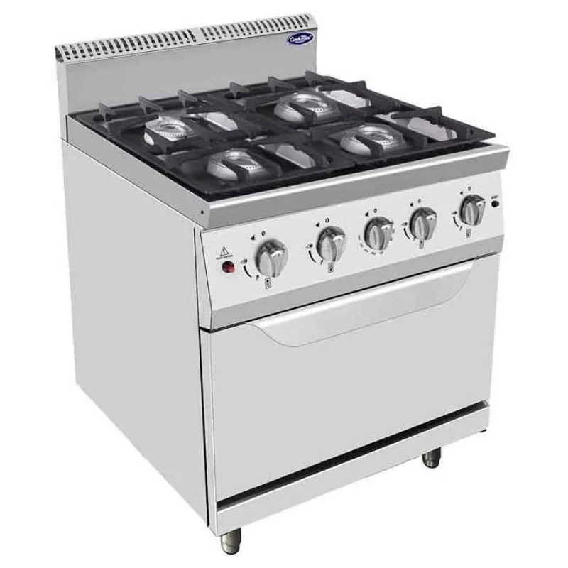 Produit De Marque Fourneau Professionnel à Gaz - 4 Feux Vifs Sur Four - P 700