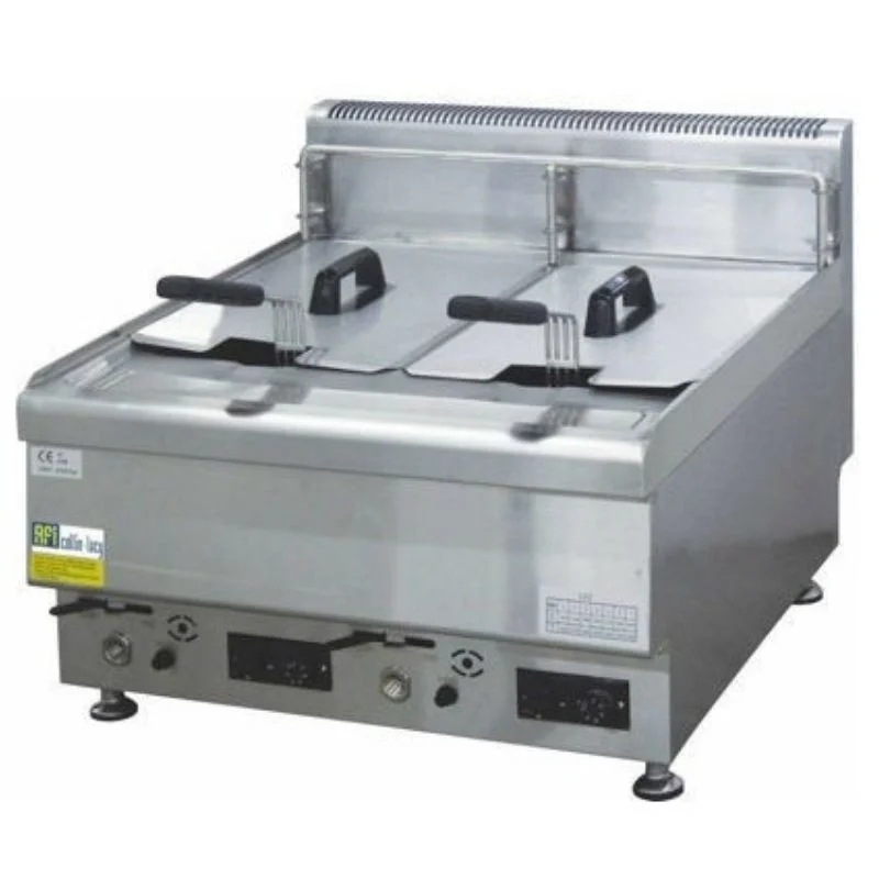 Friteuse Double à Gaz avec Robinet de Vidange - 2 x 10 L Commander Maintenant