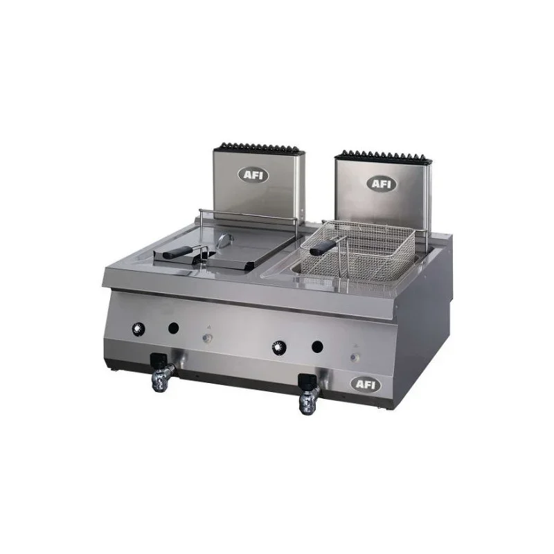 Friteuse Double à Gaz avec Robinet de Vidange - P 700 - 2 x 12 L Jusqu’à Épuisement Des Stocks