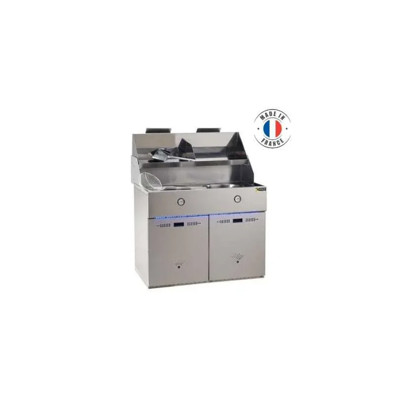 Friteuse Gaz - 2 Cuves Avec Aspiration Meilleur Prix