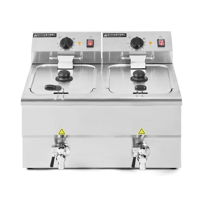 Friteuse Professionnelle Premium 2 x 8 L avec Vidange Meilleure Vente