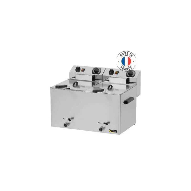 Super Prix Friteuse Electrique avec Robinet de Vidange - 2 x 8 L