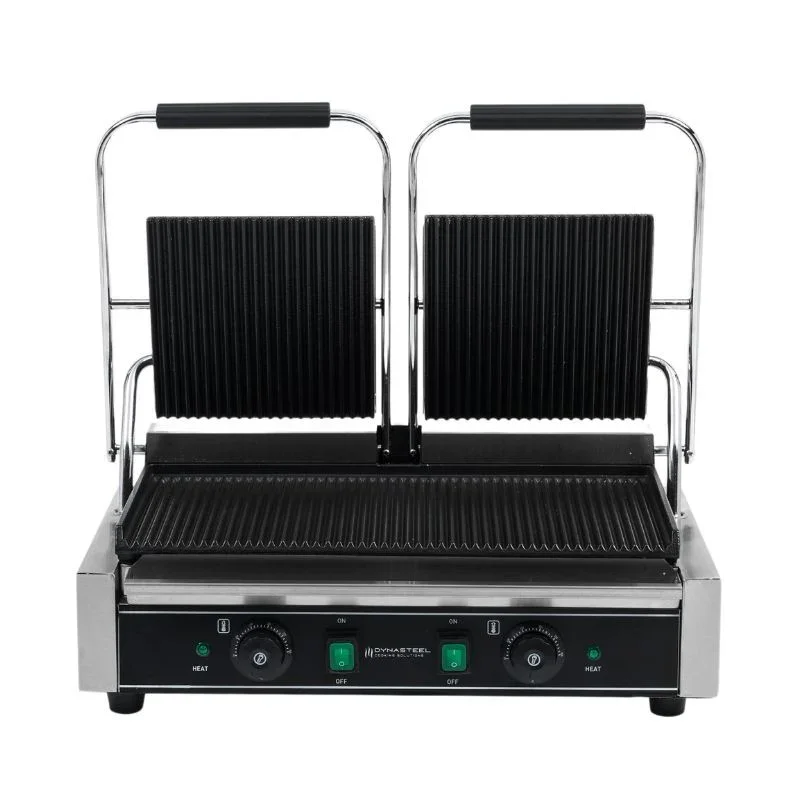 Grill Panini Double - Plaques Rainurées Haute Qualité