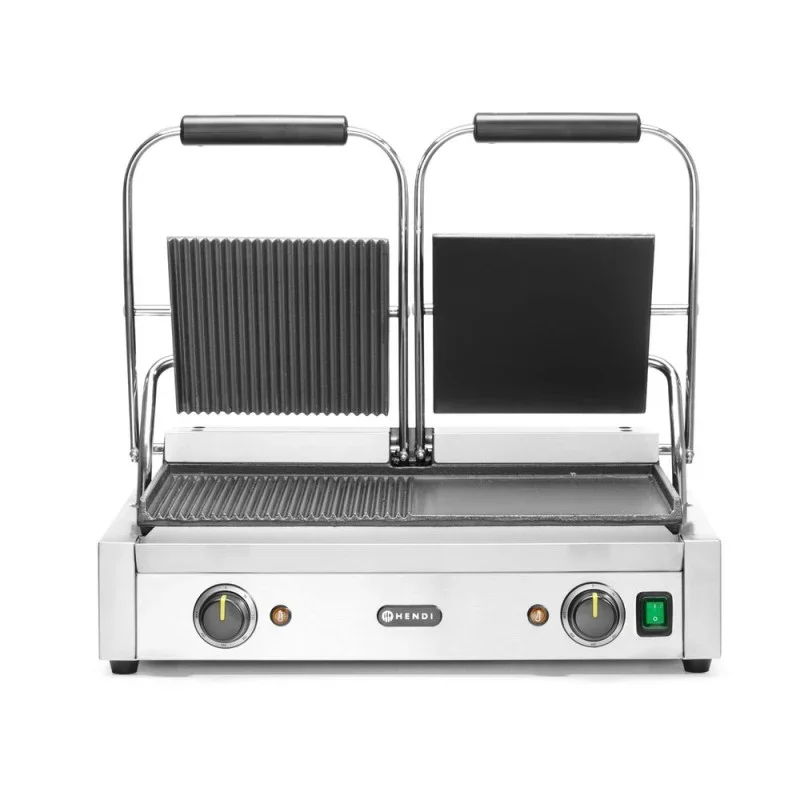 Grill de Contact Modèle Double - Plaques Lisses et Rainurées Prix Choc