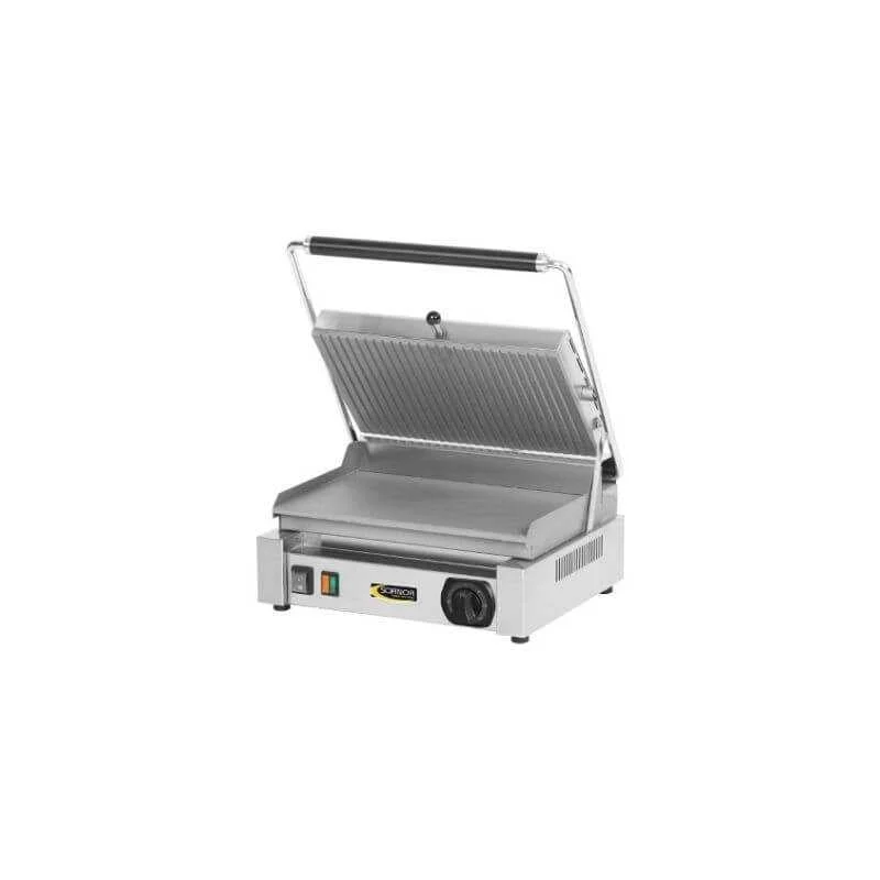 Grill Panini Professionnel Surface Rainurée et Lisse Paiement Sécurisé