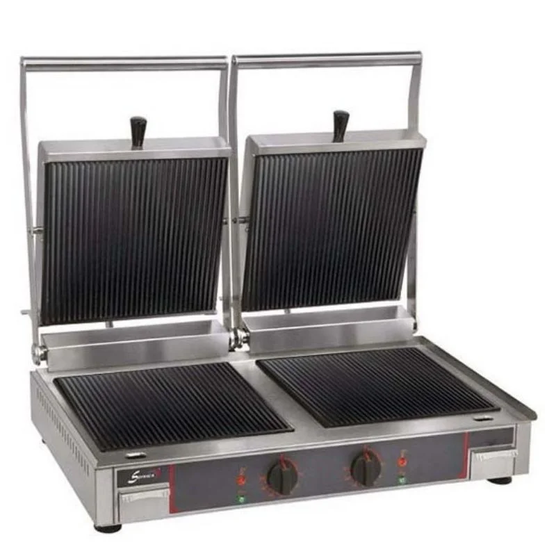 Haute Qualité Grill Vitro Double à Plaques Rainurées