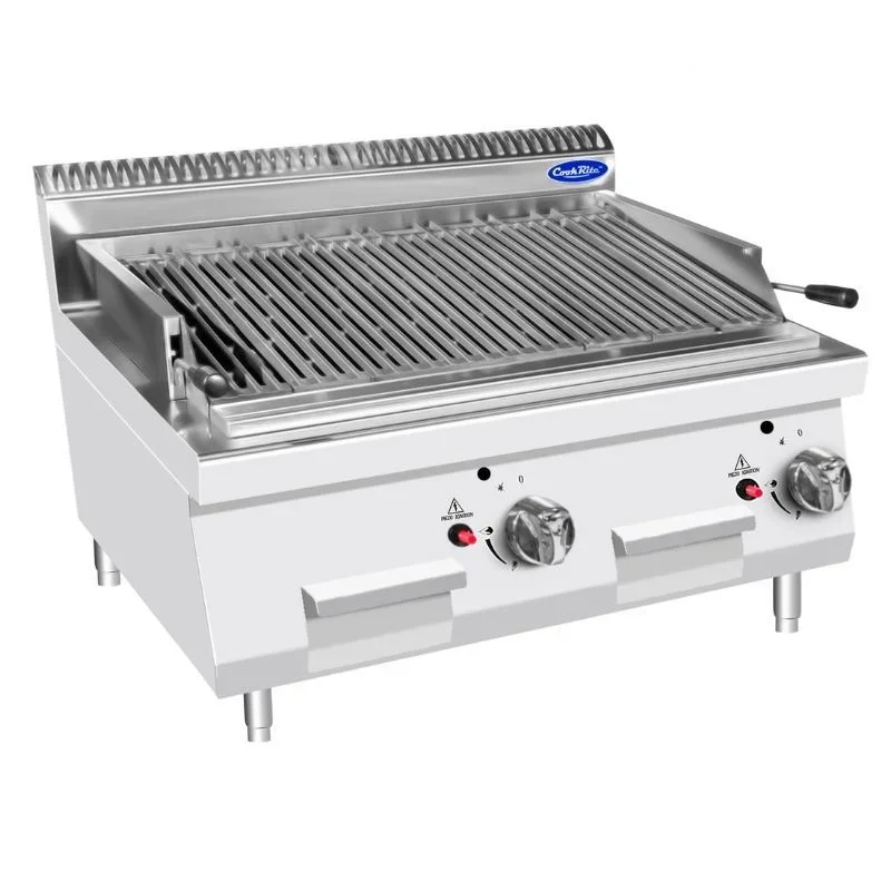 Nouvelle Collection Grill à Pierres de Lave à Poser avec Poignées - 2 brûleurs