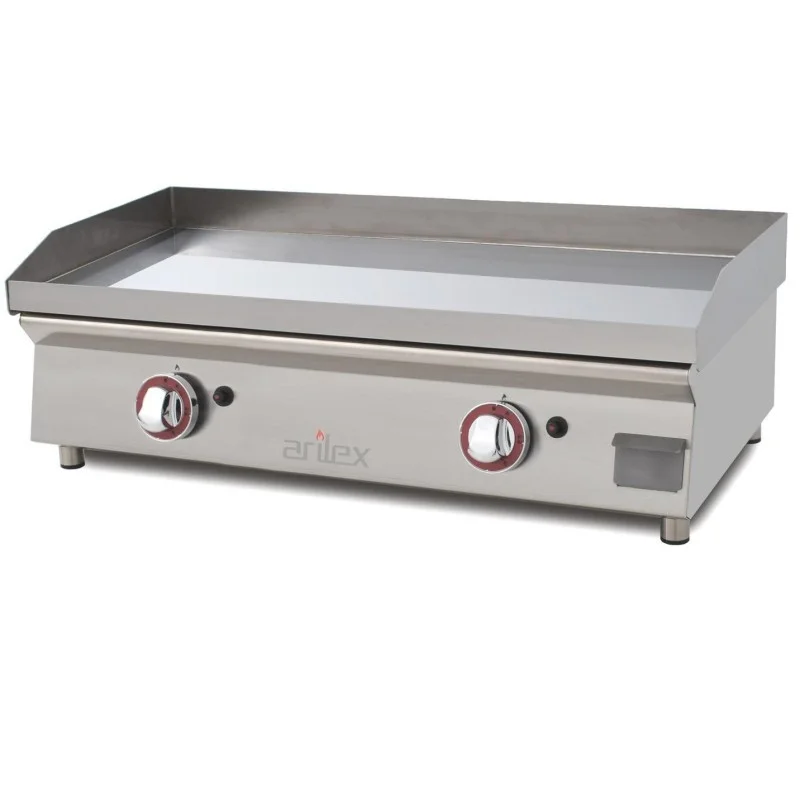 Super Prix Plancha à Gaz Lisse Acier 15 mm avec Revêtement Chrome - 80 cm