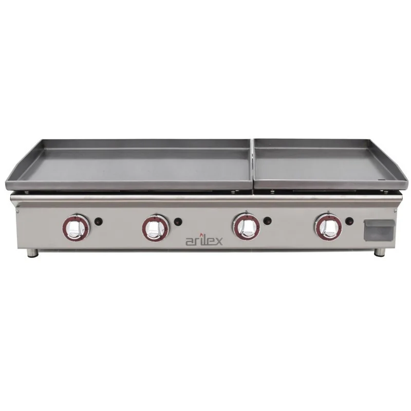 Plancha à Gaz Lisse Double Acier 6 mm - 80 + 40 cm Offre Spéciale