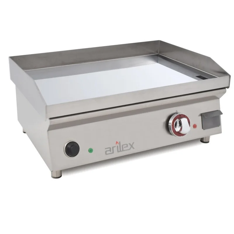 Plancha Electrique Lisse Acier 15 mm avec Revêtement Chrome - 60 cm Populaire