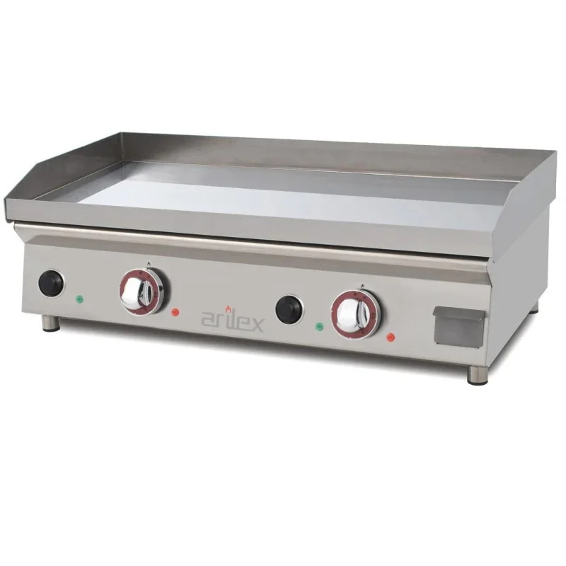 Plancha Electrique Lisse Acier 15 mm avec Revêtement Chrome - 80 cm Bon Marché