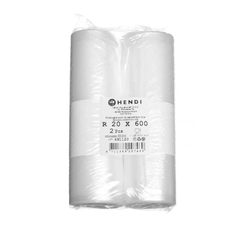 Nouveauté Rouleau Sacs Sous-Vide Gaufré - 6000 x 200 mm - Lot de 2