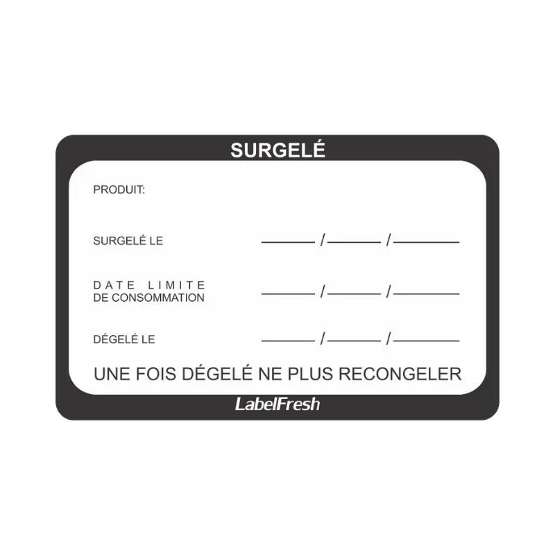 Promotion Etiquette de Traçabilité LabelFresh - Surgelés - 70 x 45 mm - Lot de 500