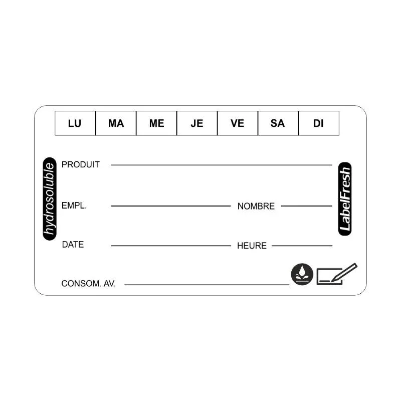 Etiquettes de Traçabilité - LabelFresh Soluble - 60 x 30 mm - Lot de 250 Dernière Chance