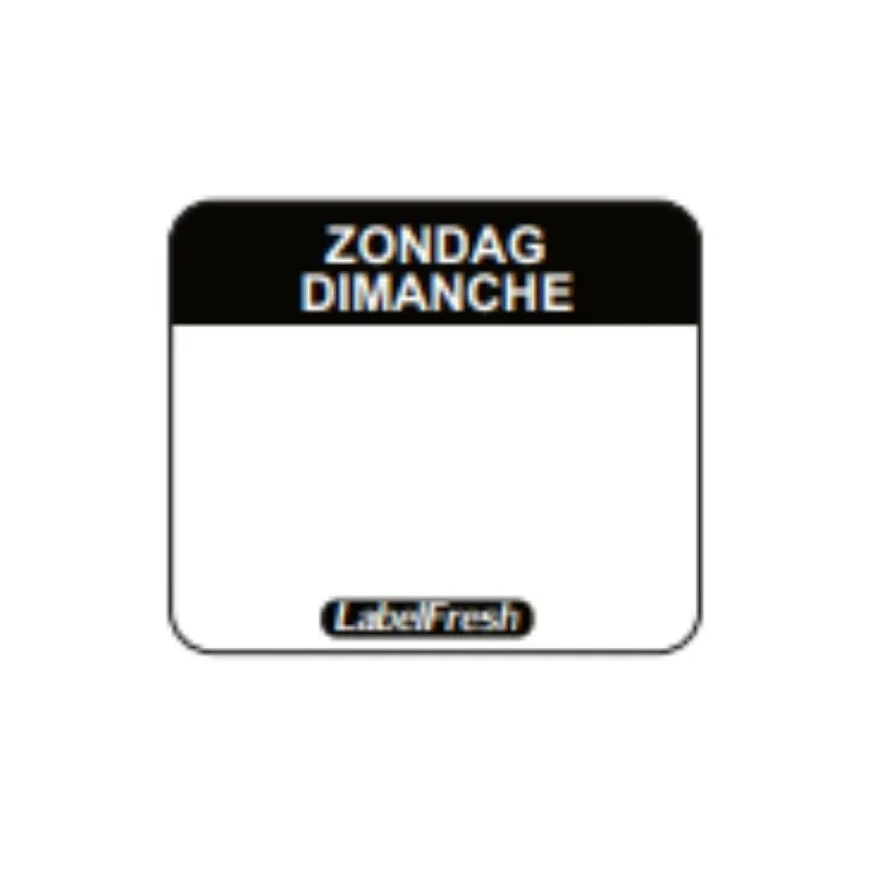 Etiquette de Traçabilité Label FreshEasy - Dimanche - 30 x 25 mm - Lot de 1000 Pas Cher